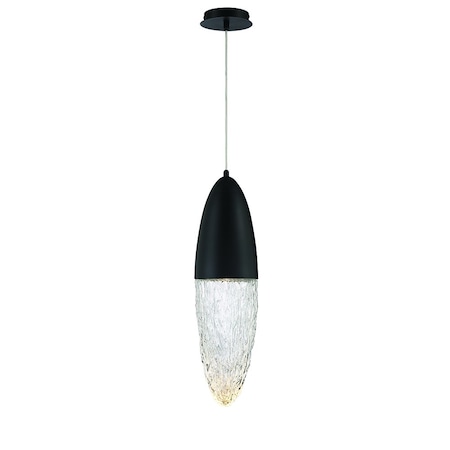 Eurofase Ã‰crou Modern Halogen Indoor Pendant, 1-Light, Geometric, Dimmable, Black/Glass 43857-025